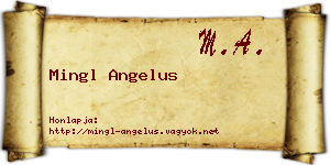 Mingl Angelus névjegykártya